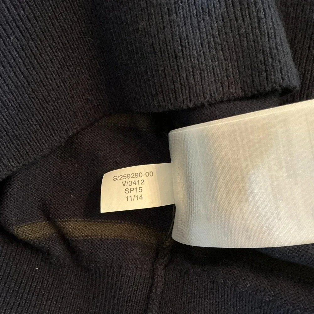 Banana Republic V Neck‎ Sweater Men's Small Blue Gray Striped Cotton Blend